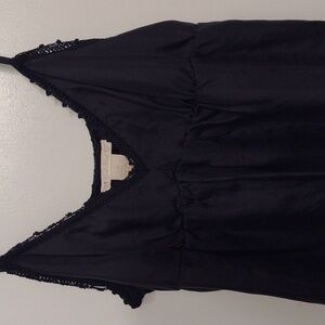 NEW Gold Hawk Black Silk Double Layer Silk Babydoll Camisole Tank Size Medium